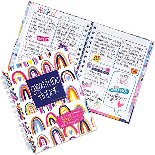Denise Albright Gratitude Finder® 52 Week Non-Dated Journal for Women, Teens & Girls with 165 Hand-Illustrated Stickers (Rain-Boho) - color: Rain-boho Gratitude Finder Journal