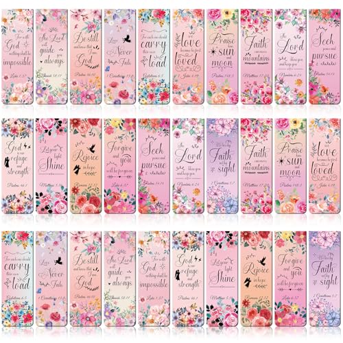 Bible Verse Magnetic Bookmarks - 30 Pcs Christian - style: Christian Floral
