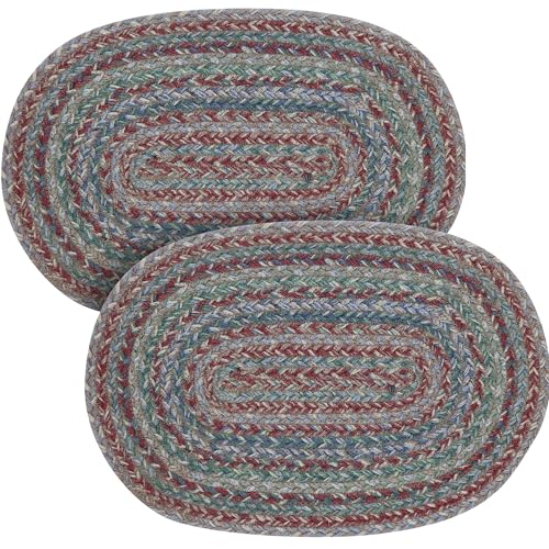 VHC Brands Multi Jute Oval Placemat 10x15, 2 Pack - color: Deep Olive, size: 10x15, 2 pack