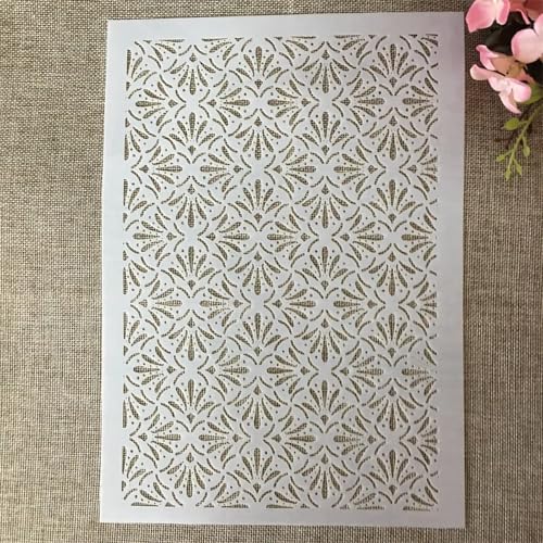 TIAMECH A4 Reusable Geometric Grass Texture Stencil for Painting - style: Grass Texture