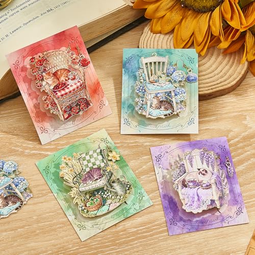 4 PCS Cat Bookmarks for Pet Lovers, Metal Bookmark, Cozy Book Lover Gifts for Women,Book Accessories - style: Cats Bookmarks