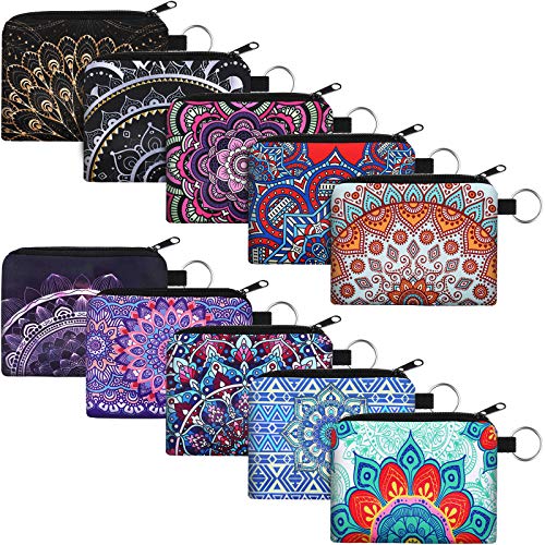 Boao 10 Pcs Small Change Coin Purse - size: 4.52 x 3.74 Inch, style: Flower Print