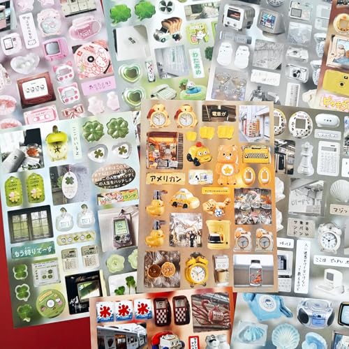 500+ Japanese Stickers Book for Bullet Journaling,20 Sheets Vintage Scrapbook Korean-Style Kawaii Stickers for Scrapbooking Supplies,Journaling,Notebook,Planner,Calandar(Treasury of Culinary Time1) - color: Melody