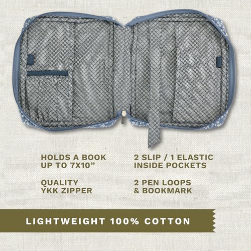 Bella Taylor Bible Cover, Quilted Bible Case, Heritage Blue Floral - color: Heritage Blue Floral, size: Large