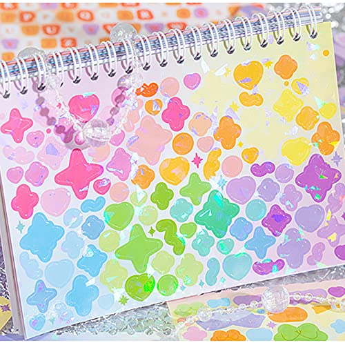 Doraking 50 Sheets Laser Sticker Book for Arts Craft Scrapbook - style: B