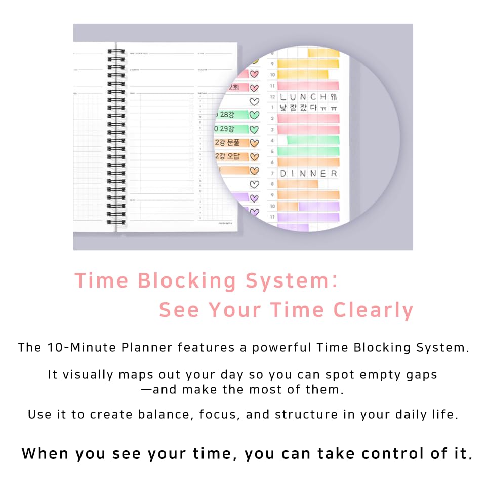 motemote 10 MINUTES PLANNER 100 Days - Undated Time Blocking Daily Planner - color: Rose Quartz
