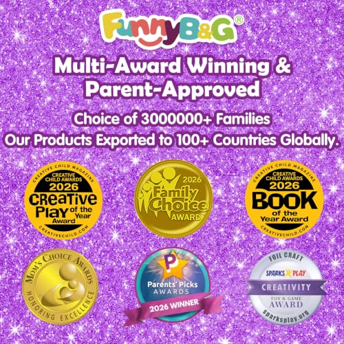 FUNNYB&G Foil Art Craft Kit for Kids, Sparkly Birthday Gift Toy for Girls - style: Plant