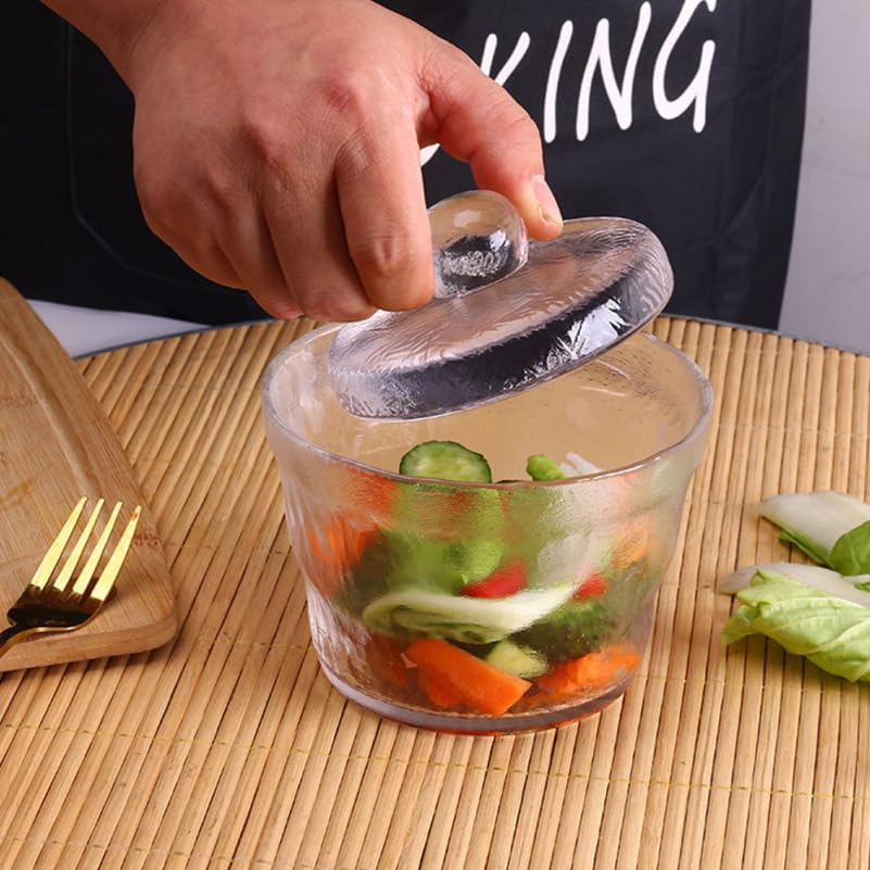 PRETYZOOM 650ml Glass Pickle Vegetable Jar round Heavy Duty Storage Tank