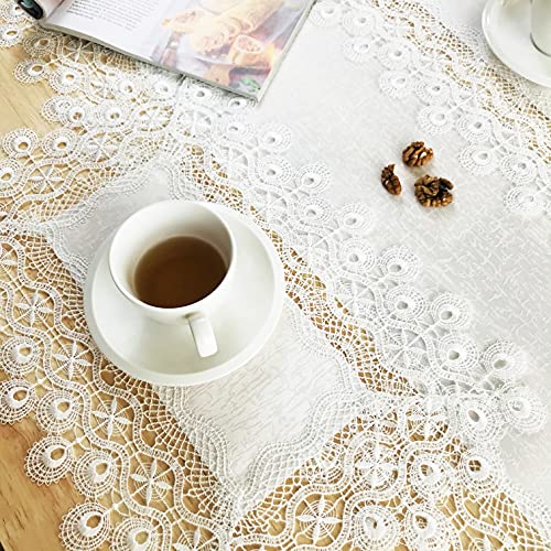 Lace Placemats Set of 6 Washable Off White 12x18inch - color: Dandelion, size: 6pcs
