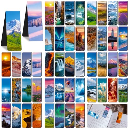 96PCS Magnetic Bookmarks Bulk Magnet Bookmarks Book Lovers Gifts - style: Scenery