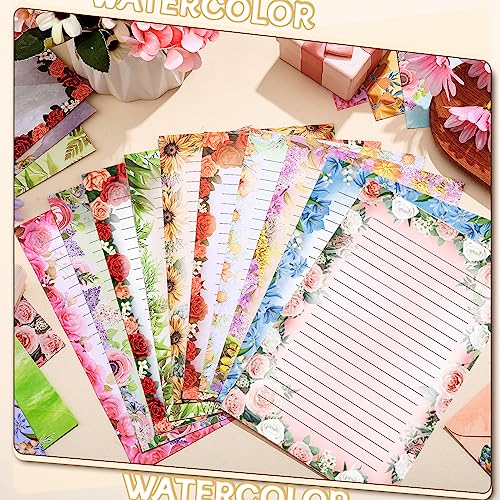 TaoBary 160 Pcs Flower Stationery Paper and Envelopes Set, 5.5 x 8.25'' - size: 5.5 x 8.25 Inch, style: Flower