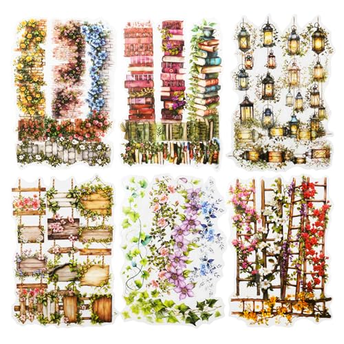 120 Pcs Floral Garden Stickers for Scrapbooking and Journaling - color: Literary Garden