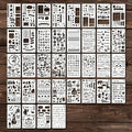 36 PCS Plastic Journal Stencils for Bullet Junk Journal Notebook Diary Drawing Scrapbook Journal Stencil Templates 4x7 Inch - color: 36 Bullet
