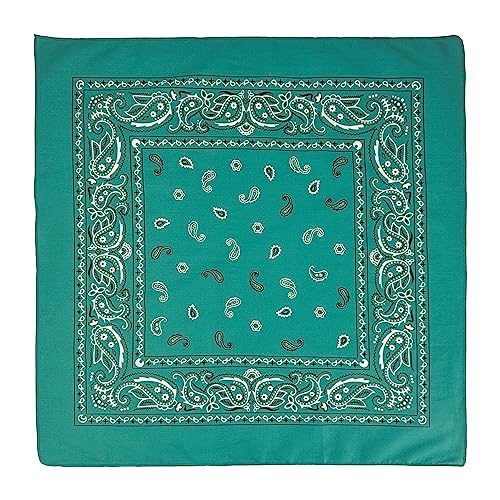 Every-ville Cotton Bandana Handkerchief for Men & Women, 3 Pack - color: Teal