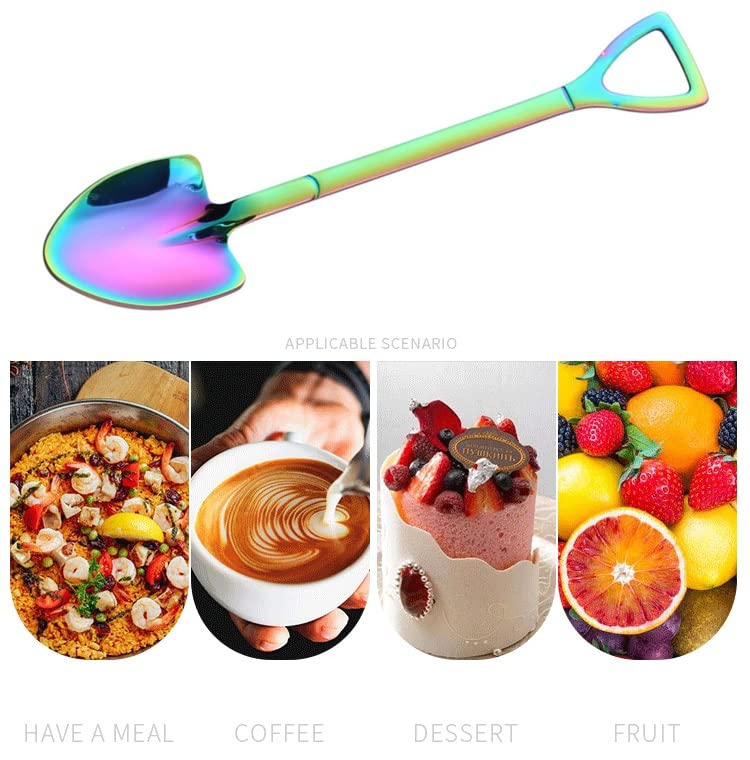 10 Pack Stainless Steel Mini Coffee Spoons, 4.7 Inches - Rainbow Demitasse Espresso Spoons for Dessert, Tea, Appetizer & Party Supplies - size: Rainbow 10 Pieces