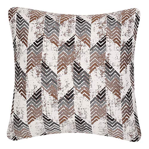 Yeiotsy Pack of 2 Nordic Style Decorative Throw Pillow Covers for Sofa Bed Card Chair Geometric Cushion Cases Jacquard Chenille (Coffee Rhombus, 18 X 18 Inches) - color: Coffee Rhombus