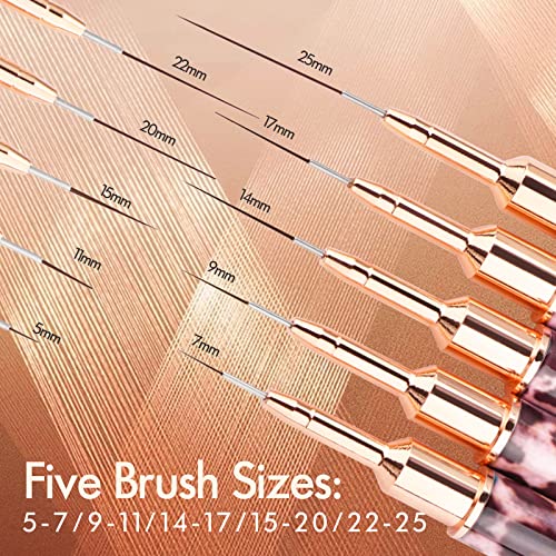 Nail Art Brushes -Double Ended Nail Art Liner Brushes 10 Heads Brush Set - color: Leopard Brown