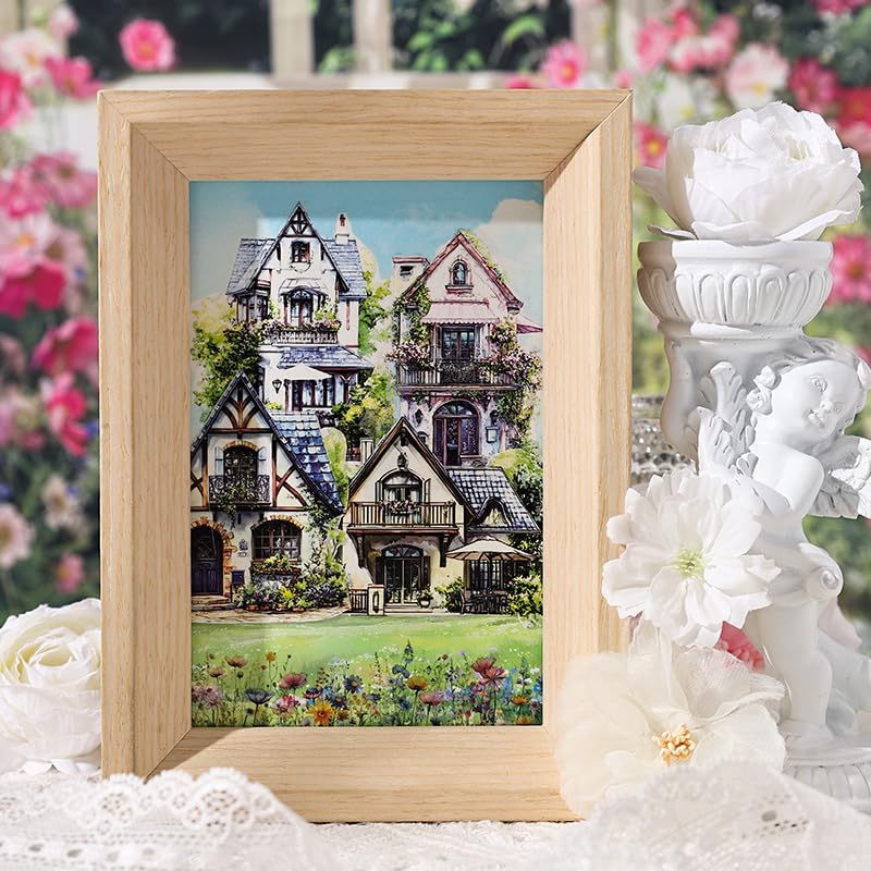 TIAMECH Glazed Tile House Water Mountain Sticker Book - color: Water Mountain House