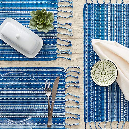 DII Southwest Collection Tabletop, Placemat Set, Blue, 6 Piece - color: Blue, size: Placemat Set