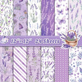 24 Sheets Lavender Scrapbook Paper 12''×12'' Double-Sided Pattern Paper