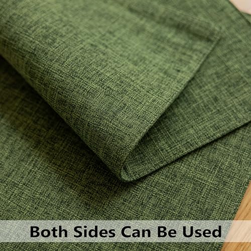 Demetex Green Placemats Set of 6 Vintage Cloth Textured Place Mats Stain Resistant for Holiday Barbecue and Dinning Table, Green - color: Green, size: Placemats set of 6