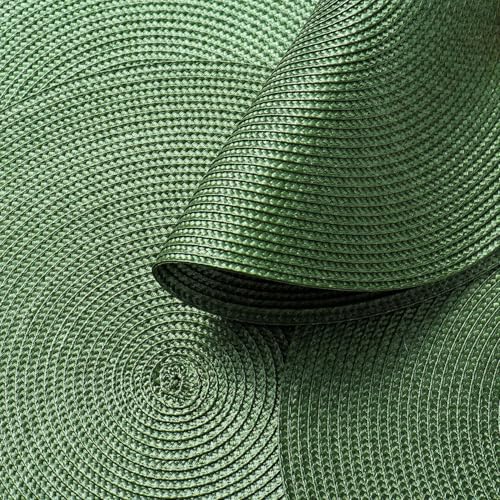 AHHFSMEI Round Placemats Set of 8 Heat Resistant Washable Non-Slip Woven Braided Table Mats for Dining Table Kitchen & Home Decor (Olive Green,8) - color: Olive Green, size: Set of 8
