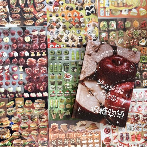 Japanese Sticker Book for Scrapbooking Supplies,Food Stickers for Planner - color: Horizon