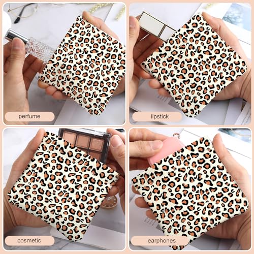2Pcs PU Leather Small Squeeze Coin Purse Pouch Mini coin Bag Unique And Cute Wallet Cosmetic Bags Change Bag For Women Girls Men （Leopard Print D - color: Leopard Print D