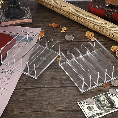 Hipiwe 2-Pack Acrylic File Organizer for Sorting Mail - 5 Slot Mail Sorter
