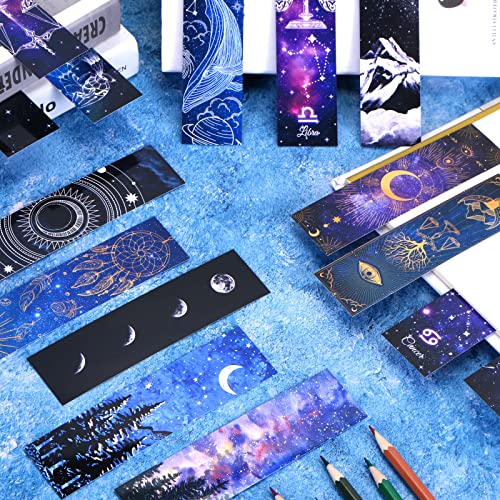 200PCS Cool Space Starry Night Bookmark for Kids Classroom 50 Designs Double-Sided Bulk Bookmarks Space Theme Book Mark for Book Lovers Students Children Rewards Gifts - color: 200 Space