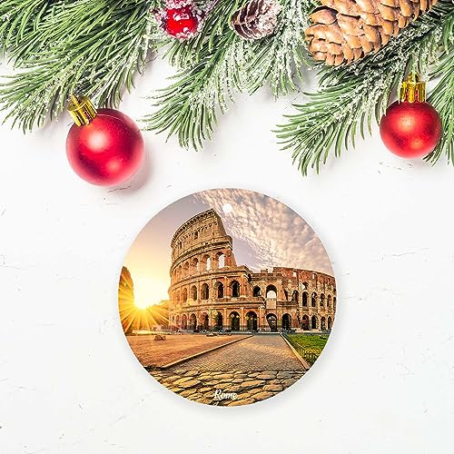 Rome Christmas Ornaments Italy Europe Souvenir,Xmas Tree Hanging Ornaments Ceramic Keepsake