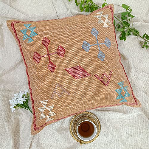 Trade Star 100% Cotton Kilim Pillow Covers 18x18 Inches Throw Cushion Cover Handmade Sabra Kilim Pillow Cover Cushion Case for Homedecor and Gift - color: Pattern 14