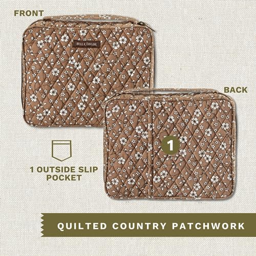 Bella Taylor Bible Cover, Quilted Bible Case, Vintage Vine Brown - color: Vintage Vine Brown, size: Large