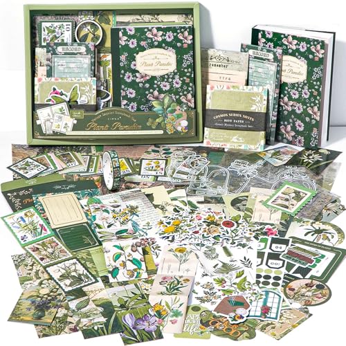Scrapbook Supplies Kit, Vintage Junk journaling Supplies, Scrapbooking Kit - color: Plants Paradise
