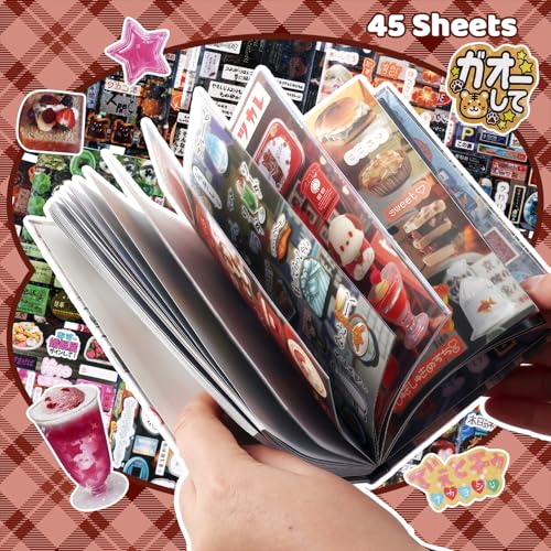 Tmtains 45 Sheets Japanese Manga Style Sticker Book 1300Pcs Heisei Retro Romantic Memory Series Manga Books Style Korean Sticker Aesthetic Japanese Stickers Book for Adults Valentine Gift (Nice Story) - color: Aj-grey