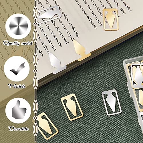 Spakon 100 Count Tin Mixed Metals Book Line Markers, Silver and Gold - color: Silver and Gold