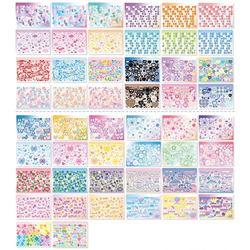 Doraking 50 Sheets Laser Sticker Book for Arts Craft Scrapbook - style: B