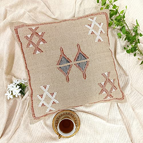 Trade Star Breathable Thick Cotton Cushion Cover Sabra Kilim Pillow Cover 100% Cotton Throw Pillow Cover Luxurious Farmhouse Cushion Case Handwoven Living Room Pillow Case for Home Decor - color: Pattern 7