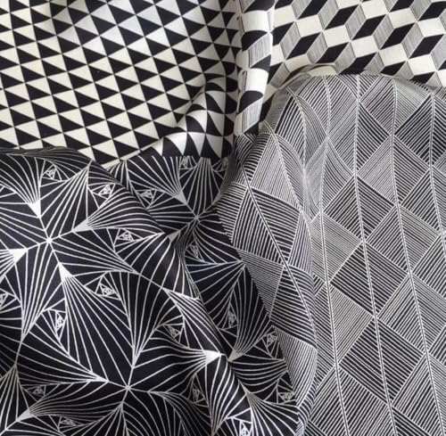 ANDANTINO 100% Mulberry Silk Scarf -21” Square Neckerchief with Gift Packed - color: Geometry - Black&creamy