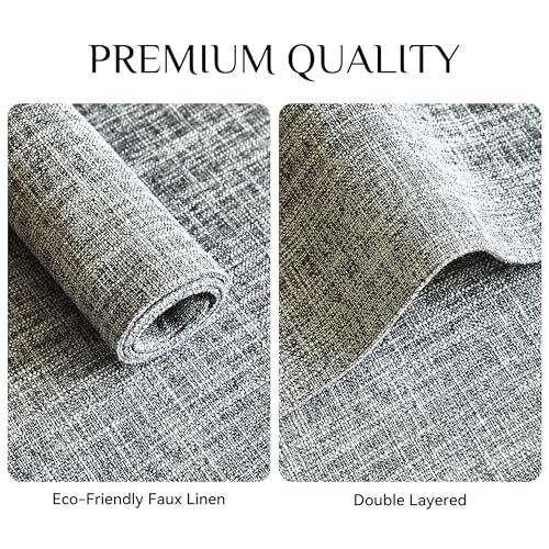 Softalker Faux Linen Cloth Placemats Set of 8-12 x 18 Inch, Ash Grey - color: Ash Grey, size: 8pc