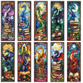 Wxiben 10 Pcs Dragon Stained Glass Transparent Bookmarks for Book Lovers - style: Dragon Stained Glass