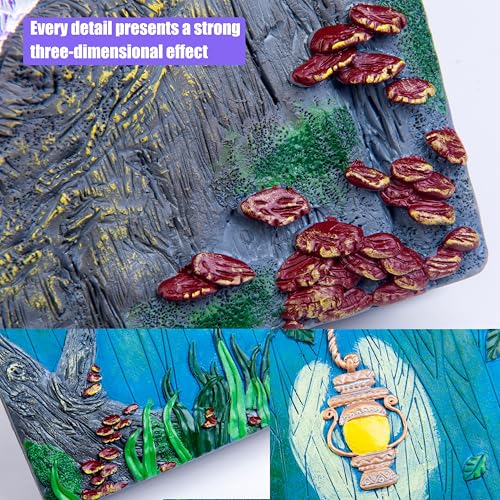 Handmade Cute Owl in Tree Hole 3D Journal,Resin Engraving Notebook,Hardcover Travel Diary for Writing,Sketchbook,Collection,Gift,Decoration Diary for Man And Woman A5 Size （white） (Purple) - color: Purple