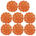 uxcell Fabric Coasters, 8pcs 4" with Floral Pattern Orange - color: Orange