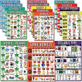 16 English Phonics Posters Language Arts Charts for Kids Toddler Learning Vowels Posters, Phonics Poster for Classroom, Digraphs and Blends Poster, Sound Wall Phonics Chart, Boho Classroom