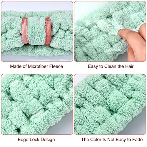WILLBOND Spa Headband for Washing Face,Pink, Green, White and Grey - color: Pink, Green, White and Grey