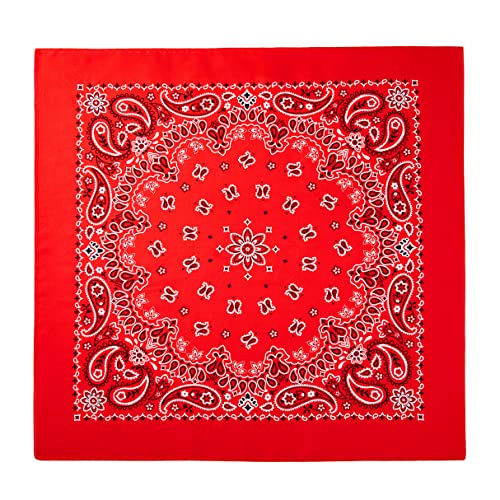Every-ville Cotton Bandana Handkerchief for Men & Women, 3 Pack - color: Red