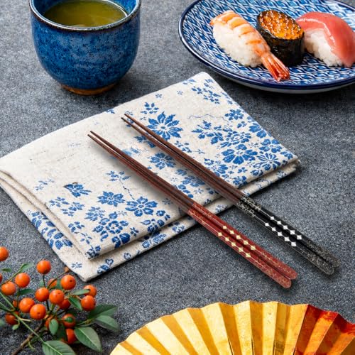 Premium Japanese Chopsticks Set for 2 [Made in Japan] Reusable Wooden Chopsticks with Elegant Iridescent Inlay Traditional Lacquered Finish D (Starlight Spark 2prs (MK059)) - color: Starlight Spark 2prs (MK059)
