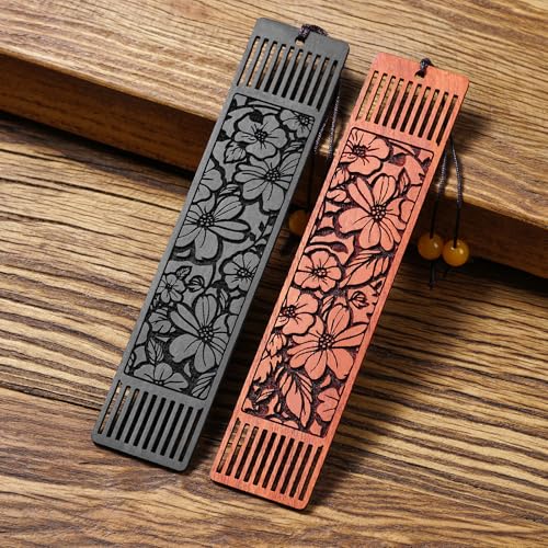 Flower Bookmark Wood Bookmarks for Women Book Lovers,Bookish Gifts for Women (Hollow Flower) - style: Hollow Flower
