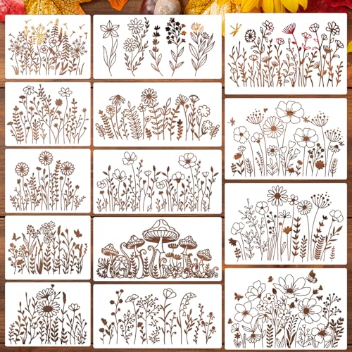 Flower Stencils for Painting Wildflower Stencils for Walls - style: Wildflower 01