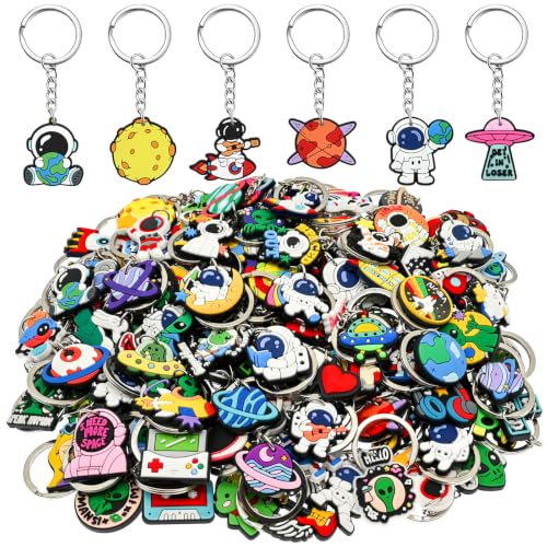 Cute Keychains Bulk, Keychain Charms Key Chain Trinkets Backpack Charms Accessories Keyring for Classroom Prizes - color: Astronaut-150pcs
